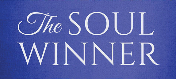 A royal blue background with the words'The Soul Winner